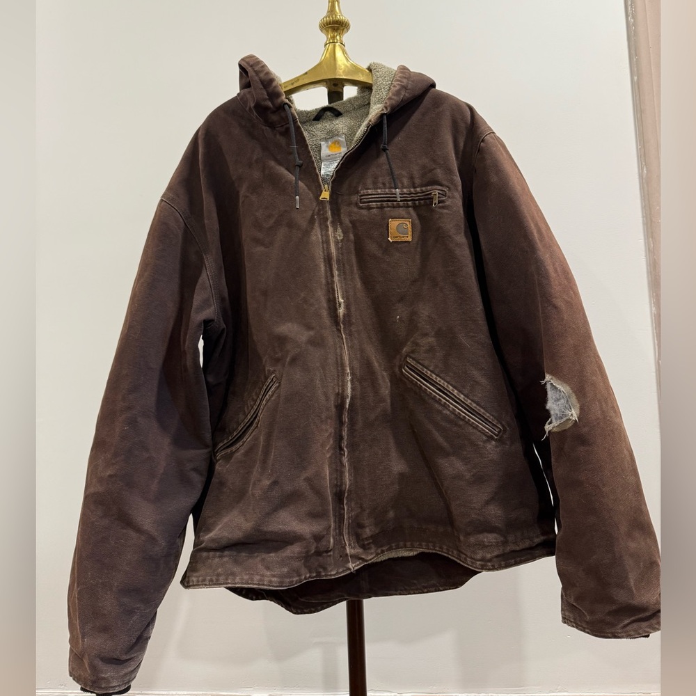 Vintage mens XL brown distressed Carhartt jacket